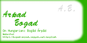 arpad bogad business card